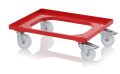   Szállító roller polyamid kerekekkel, 62x42 cm, 2 nemesacél irányítható kerék, 2 nemesacél irányítható kerék rögzítővel