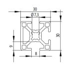 Bosch kompatibilis Profil 30x30 3N nyitott Nut8